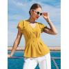 image:imageGRACE KARIN Summer Blouses for Women Dressy Casual 2026 Ruffle Sleeve Peplum Tops Business Work Shirt Fashion ClothingYellow