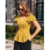image:imageGRACE KARIN Summer Blouses for Women Dressy Casual 2026 Ruffle Sleeve Peplum Tops Business Work Shirt Fashion ClothingYellow