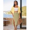 image:imageGRACE KARIN Womens Summer Crochet Cardigans Short Sleeve Cropped Bolero Shrug Lightweight Open Front Sweater OutwearButter Yellow