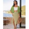 image:imageGRACE KARIN Womens Summer Crochet Cardigans Short Sleeve Cropped Bolero Shrug Lightweight Open Front Sweater OutwearGreen