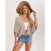 image:imageGRACE KARIN Womens Summer Crochet Cardigans Short Sleeve Cropped Bolero Shrug Lightweight Open Front Sweater OutwearKhaki