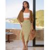 image:imageGRACE KARIN Womens Summer Crochet Cardigans Short Sleeve Cropped Bolero Shrug Lightweight Open Front Sweater OutwearLight Brown