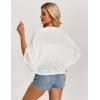 image:imageGRACE KARIN Womens Summer Crochet Cardigans Short Sleeve Cropped Bolero Shrug Lightweight Open Front Sweater OutwearWhite