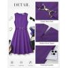 image:imageGRACE KARIN Womens Summer Work Dress 2026 Sleeveless Crewneck A Line Midi Dresses Belted Flowy Business Dresses with PocketsGrape Purple