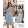 image:imageGRACE KARIN Womens Summer Work Dress 2026 Sleeveless Crewneck A Line Midi Dresses Belted Flowy Business Dresses with PocketsLight Blue