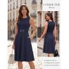 image:imageGRACE KARIN Womens Summer Work Dress 2026 Sleeveless Crewneck A Line Midi Dresses Belted Flowy Business Dresses with PocketsNavy Blue