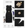 image:imageGRACE KARIN Work Dresses for Women 2026 Summer Sleeveless Bodycon Business Outfits Office Button Knee Length DressesBlack