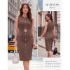 image:imageGRACE KARIN Work Dresses for Women 2026 Summer Sleeveless Bodycon Business Outfits Office Button Knee Length DressesDark Brown