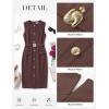 image:imageGRACE KARIN Work Dresses for Women 2026 Summer Sleeveless Bodycon Business Outfits Office Button Knee Length DressesDark Brown