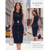 image:imageGRACE KARIN Work Dresses for Women 2026 Summer Sleeveless Bodycon Business Outfits Office Button Knee Length DressesNavy