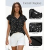 image:imageGRACE KARIN 2026 Boho Tops for Women Dressy CasualRuffle Sleeve Chiffon Blouses Floral ShirtsV Neck Summer Fashion ClothesBlack