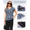 image:imageGRACE KARIN 2026 Boho Tops for Women Dressy CasualRuffle Sleeve Chiffon Blouses Floral ShirtsV Neck Summer Fashion ClothesBlue Black