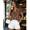 image:imageGRACE KARIN 2026 Boho Tops for Women Dressy CasualRuffle Sleeve Chiffon Blouses Floral ShirtsV Neck Summer Fashion ClothesChestnut