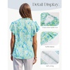 image:imageGRACE KARIN 2026 Boho Tops for Women Dressy CasualRuffle Sleeve Chiffon Blouses Floral ShirtsV Neck Summer Fashion ClothesGreen