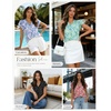 image:imageGRACE KARIN 2026 Boho Tops for Women Dressy CasualRuffle Sleeve Chiffon Blouses Floral ShirtsV Neck Summer Fashion ClothesGreen