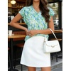 image:imageGRACE KARIN 2026 Boho Tops for Women Dressy CasualRuffle Sleeve Chiffon Blouses Floral ShirtsV Neck Summer Fashion ClothesGreen