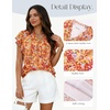 image:imageGRACE KARIN 2026 Boho Tops for Women Dressy CasualRuffle Sleeve Chiffon Blouses Floral ShirtsV Neck Summer Fashion ClothesOrange