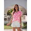 image:imageGRACE KARIN 2026 Boho Tops for Women Dressy CasualRuffle Sleeve Chiffon Blouses Floral ShirtsV Neck Summer Fashion ClothesPink Floral