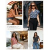 image:imageGRACE KARIN 2026 Boho Tops for Women Dressy CasualRuffle Sleeve Chiffon Blouses Floral ShirtsV Neck Summer Fashion ClothesPink Rose