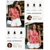 image:imageGRACE KARIN 2026 Boho Tops for Women Dressy CasualRuffle Sleeve Chiffon Blouses Floral ShirtsV Neck Summer Fashion ClothesRed Pink
