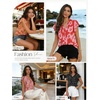 image:imageGRACE KARIN 2026 Boho Tops for Women Dressy CasualRuffle Sleeve Chiffon Blouses Floral ShirtsV Neck Summer Fashion ClothesRed Pink