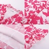 image:imageGRACE KARIN 2026 Boho Tops for Women Dressy CasualRuffle Sleeve Chiffon Blouses Floral ShirtsV Neck Summer Fashion ClothesRose Red