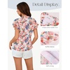 image:imageGRACE KARIN 2026 Boho Tops for Women Dressy CasualRuffle Sleeve Chiffon Blouses Floral ShirtsV Neck Summer Fashion ClothesWhite Pink