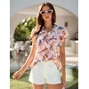 image:imageGRACE KARIN 2026 Boho Tops for Women Dressy CasualRuffle Sleeve Chiffon Blouses Floral ShirtsV Neck Summer Fashion ClothesWhite Pink
