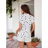 image:imageGRACE KARIN 2026 Boho Tops for Women Dressy CasualRuffle Sleeve Chiffon Blouses Floral ShirtsV Neck Summer Fashion ClothesWhite Polka Dot