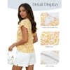 image:imageGRACE KARIN 2026 Boho Tops for Women Dressy CasualRuffle Sleeve Chiffon Blouses Floral ShirtsV Neck Summer Fashion ClothesYellow
