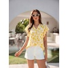 image:imageGRACE KARIN 2026 Boho Tops for Women Dressy CasualRuffle Sleeve Chiffon Blouses Floral ShirtsV Neck Summer Fashion ClothesYellow White
