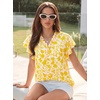 image:imageGRACE KARIN 2026 Boho Tops for Women Dressy CasualRuffle Sleeve Chiffon Blouses Floral ShirtsV Neck Summer Fashion ClothesYellow White
