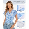 image:imageGRACE KARIN 2026 Womens Mesh Tops Summer Ruffle Sleeve Dressy Casual Top Floral Wrap Blouse Fashion OutfitsBlue Floral
