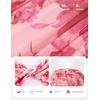 image:imageGRACE KARIN 2026 Womens Mesh Tops Summer Ruffle Sleeve Dressy Casual Top Floral Wrap Blouse Fashion OutfitsPink Red Floral