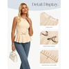 image:imageGRACE KARIN Peplum Tops for Women Work Business Casual Dressy Blouses ShirtsSleeveless Office Outfits with Tie Belt 2026Apricot