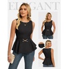 image:imageGRACE KARIN Peplum Tops for Women Work Business Casual Dressy Blouses ShirtsSleeveless Office Outfits with Tie Belt 2026Black