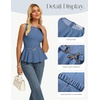 image:imageGRACE KARIN Peplum Tops for Women Work Business Casual Dressy Blouses ShirtsSleeveless Office Outfits with Tie Belt 2026Blue