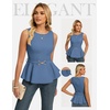 image:imageGRACE KARIN Peplum Tops for Women Work Business Casual Dressy Blouses ShirtsSleeveless Office Outfits with Tie Belt 2026Blue