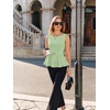 image:imageGRACE KARIN Peplum Tops for Women Work Business Casual Dressy Blouses ShirtsSleeveless Office Outfits with Tie Belt 2026Light Green