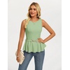 image:imageGRACE KARIN Peplum Tops for Women Work Business Casual Dressy Blouses ShirtsSleeveless Office Outfits with Tie Belt 2026Light Green