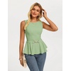 image:imageGRACE KARIN Peplum Tops for Women Work Business Casual Dressy Blouses ShirtsSleeveless Office Outfits with Tie Belt 2026Light Green