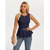 image:imageGRACE KARIN Peplum Tops for Women Work Business Casual Dressy Blouses ShirtsSleeveless Office Outfits with Tie Belt 2026Navy Blue