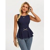 image:imageGRACE KARIN Peplum Tops for Women Work Business Casual Dressy Blouses ShirtsSleeveless Office Outfits with Tie Belt 2026Navy Blue