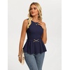 image:imageGRACE KARIN Peplum Tops for Women Work Business Casual Dressy Blouses ShirtsSleeveless Office Outfits with Tie Belt 2026Navy Blue
