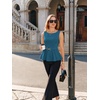 image:imageGRACE KARIN Peplum Tops for Women Work Business Casual Dressy Blouses ShirtsSleeveless Office Outfits with Tie Belt 2026Peacock Blue