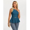 image:imageGRACE KARIN Peplum Tops for Women Work Business Casual Dressy Blouses ShirtsSleeveless Office Outfits with Tie Belt 2026Peacock Blue