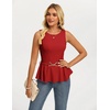 image:imageGRACE KARIN Peplum Tops for Women Work Business Casual Dressy Blouses ShirtsSleeveless Office Outfits with Tie Belt 2026Red