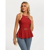 image:imageGRACE KARIN Peplum Tops for Women Work Business Casual Dressy Blouses ShirtsSleeveless Office Outfits with Tie Belt 2026Red