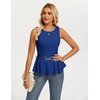 image:imageGRACE KARIN Peplum Tops for Women Work Business Casual Dressy Blouses ShirtsSleeveless Office Outfits with Tie Belt 2026Royal Blue