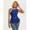 image:imageGRACE KARIN Peplum Tops for Women Work Business Casual Dressy Blouses ShirtsSleeveless Office Outfits with Tie Belt 2026Royal Blue